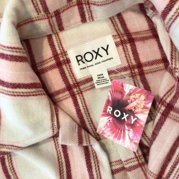 ROXY NWT Check the Swell Wool Blend Flannel Shacket Top Small - Picture 5 of 5